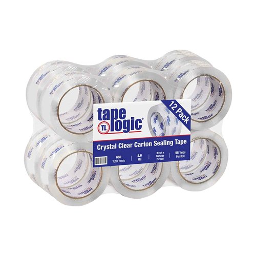 Tape Logic 2" x 55 yds Acrylic Packing Tape 2.6 Mil, Clear (6-Pack) Heavy Duty Packing Tape Rolls for Sealing Boxes at Home, Warehouse, & Office, Supplies for Packaging, Shipping, Moving