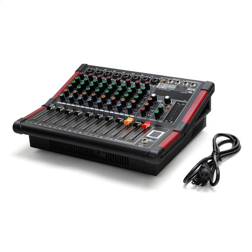 TC-Home 8 Channel Powered Mixer Professional Mixing Amplifier 16DSP TRS USB Bluetooth Home Recording