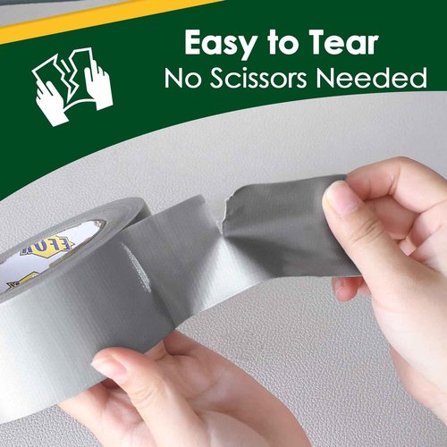 10 Pack Duct Tape Heavy Duty Waterproof, Sliver Duct Tape Bulk 1.88 Inch X 90 Ft, Strong Adhesive for Indoor Outdoor Tear By Hand