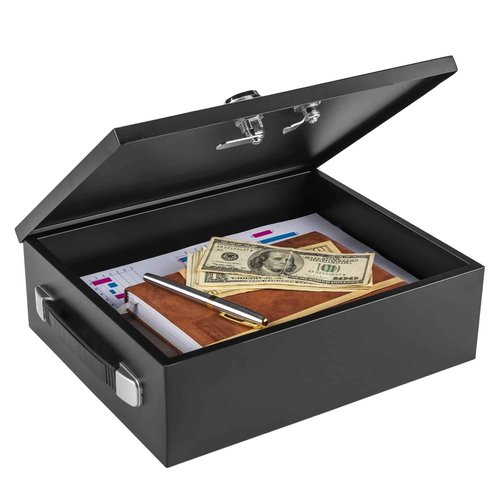 Fire Retardant Strong Box, Dual Combination and Key Lock Security Chest