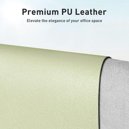 Aothia Leather Desk Pad Protector - Large Non-Slip PU Leather Mat | Waterproof Writing Pad (Grass Green, 23.6" x 13.7")