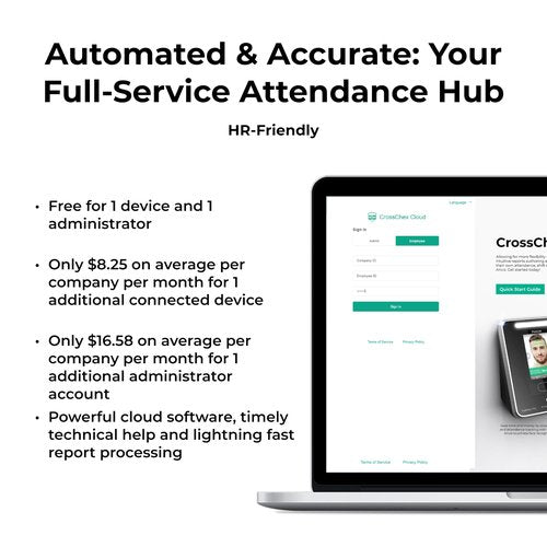 ANVIZ Time Clocks for Employees Small Business - FacePass 7 Pro Biometric Clock in and Out Machine - Face + RFID + Pin Punching in one, Support Door Access, Forever Free Cloud Software