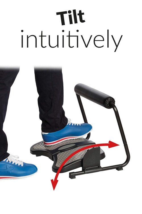 SUN-FLEX Ergonomic Height Adjustable Office Footrest Under Desk at Work for Sitting and Standing,Intuitive Foot Stool and Leg Rest for Standing Desk (Black)