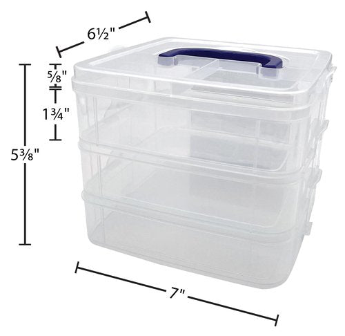 Teacher Created Resources Clear Stackable Storage Containers (TCR20449), 7"L x 6.5"W x 5.38"H