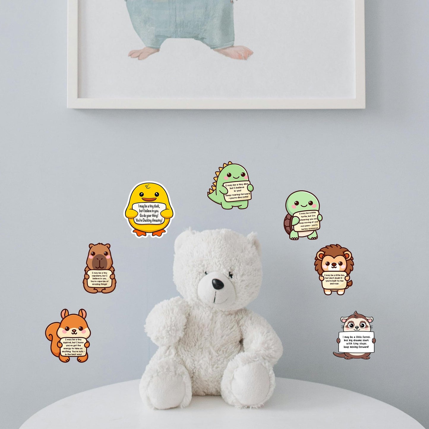 50PCS Emotional Support Animal Stickers by Puraesla– Affirmation Sticker Pack for Adults or Kids Cute Inspirational Buddies for Water Bottles, Laptops, Phones, Positive Quote Vinyl