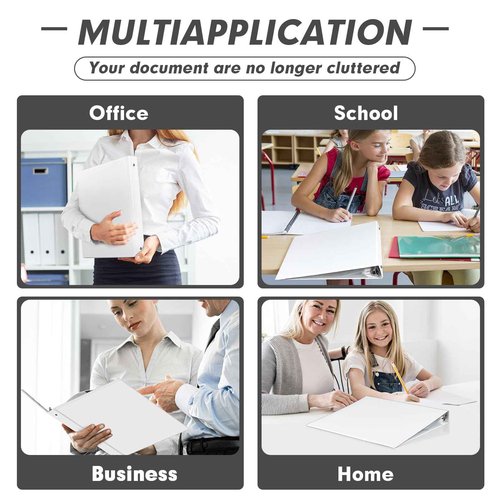 3 Ring Binder 2 Inch, PANDRI 6 Pack 2-Inch Binder Fits Letter Size 8.5'' x 11'' Paper, Versatile Binders for Office Home School, 2 Pockets, White