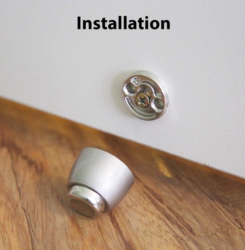 Safus Magnetic Door Stop - Brushed Nickel - 4pc Set