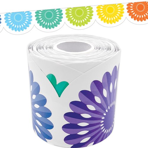 Teacher Created Resources Colorful Fiesta Die-Cut Rolled Border Trim - 50ft - Decorate Bulletin Boards, Walls, Desks, Windows, Doors, Lockers, Schools, Classrooms, Homeschool & Offices