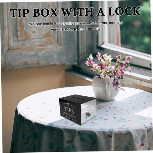 IMIKEYA Acrylic Lockable Tip Box Secure Donation Storage Container for Money Raffles and Suggestions Stylish Transparent Design Acrylic Spacious Interior for Versatile Use