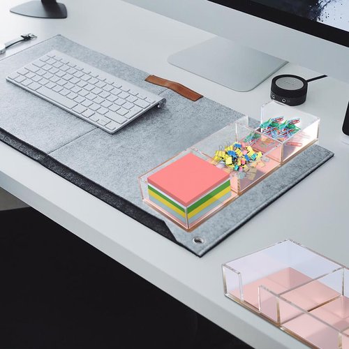 2 Packs Acrylic Sticky Note Holder 3 in 1 Clear Self-Stick Note Pad Holder Memo Dispenser for for Classroom and Office Desk Organizer