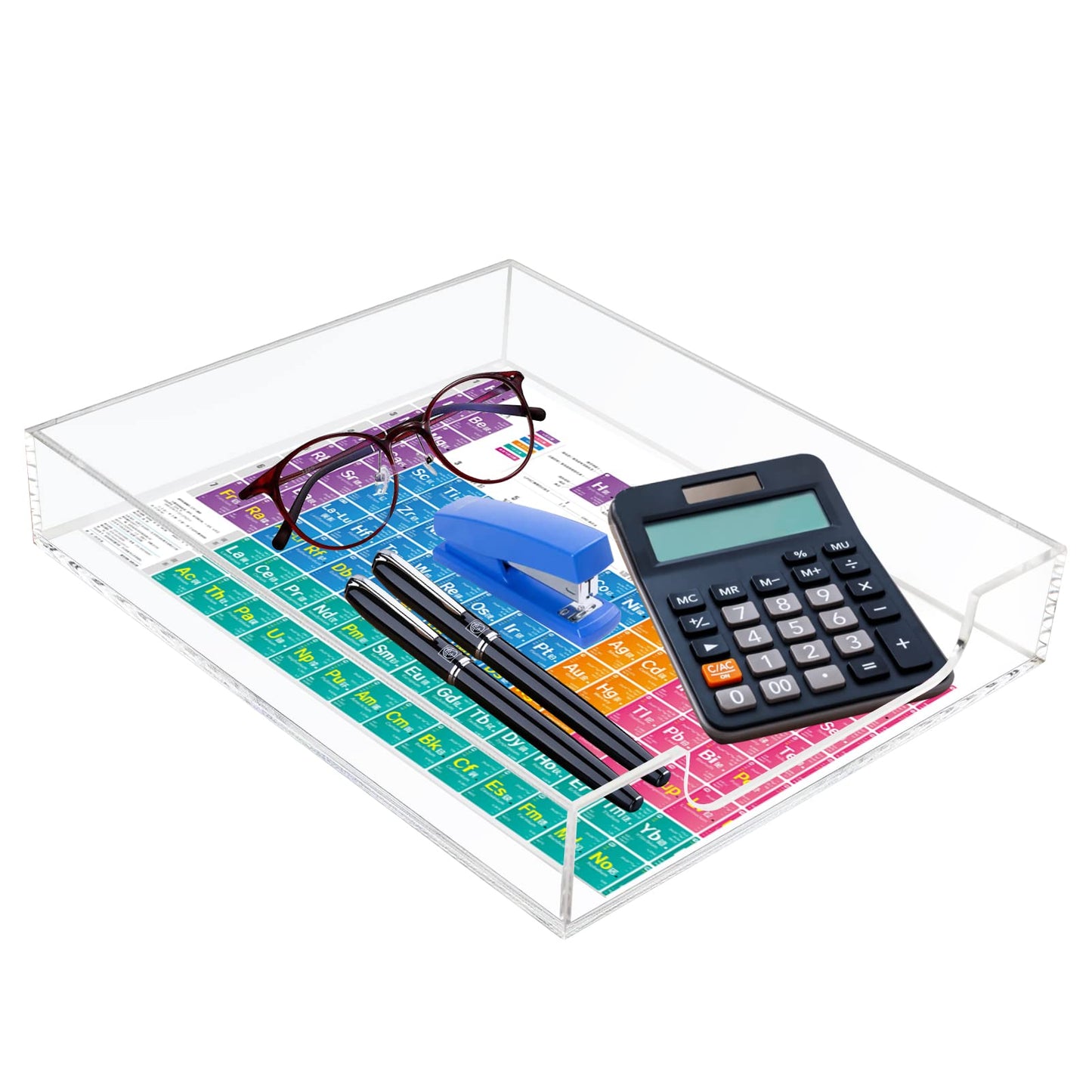 Tasybox Acrylic Letter Paper Organizer, Clear Desk Organizer Tray Stackable Desk Accessories Tray for School Home Office Supplies