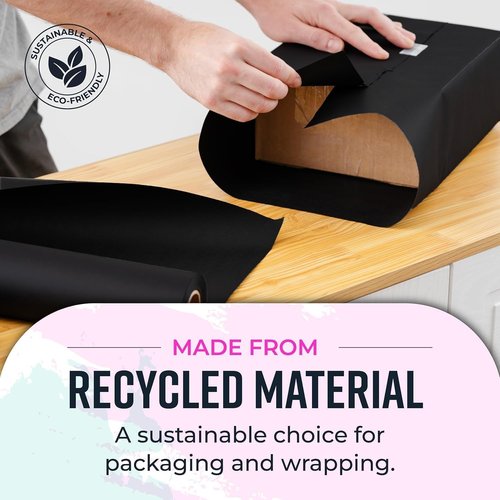 Bryco Goods Black Kraft Paper Roll - 18" x 100' - Perfect for Packing, Shipping, Crafts & Gift Wrapping