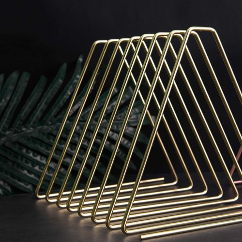 Mantouxixi Book Holder File Holder Stand Magazine Rack File Organizer, Metal Wire Desktop Book Organizer Bookshelf Rack,Adjustable Triangle Display Rack for Decoration Home Office- 7 Slots Gold