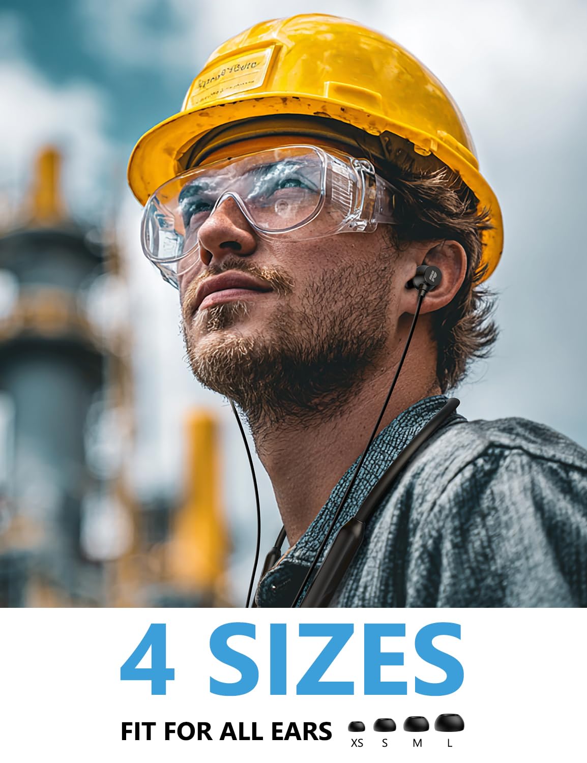 Rythflo Active Noise Cancelling Headphones, Wireless in Ear Neckband Blutooth Headphones with 3 AI Mics ENC, 60Hrs Playtime, V5.3 Multipoint Connection Magnetic Earbuds for Work/Travel/Office