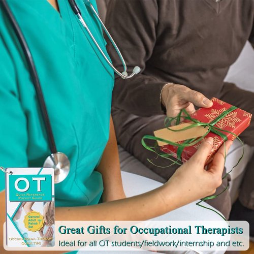 Occupational Therapy Reference Pocket Guide - Must Have OT Resource 32 Pages Quick Tips for OT Student, Occupational Therapy Gifts Therapist Gift for Women Pocket Sized 3"×5" General Adult Rehab Set