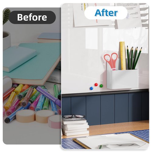 Mabrasse 8p Magnetic Dry Erase Marker Holder,Pen and Eraser Holder for Whiteboard, Magnet Pencil Cup Utility Storage Organizer for Office, Refrigerator, Locker and Metal Cabinets (8 Pack)