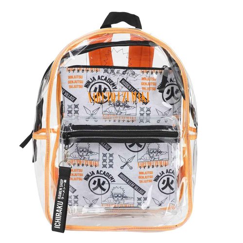 Bioworld Naruto Shippuden 17 Clear Plastic Backpack with Removable Laptop Pocket