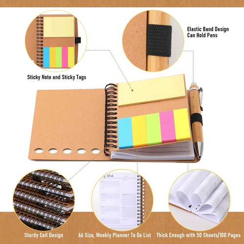 Moinchore 20 Sets Inspirational Notebook Bulk Christmas Employee Appreciation Gifts Spiral Weekly Planner Notebook with Sticky Note bamboo Pens for Holiday Coworker Nurse Staff (May You Be Proud)