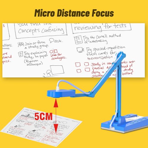 Mirabox 4K Ultra HD Document Camera - 10MP Webcam for Live Demos & Remote Teaching | Compatible with Mac, Windows, Chromebook