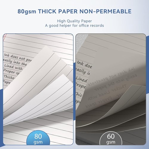 Legal Pads by [Brand Name] - 24 Pack of 5" x 8" Recycled Writing Notepads | 80gsm, Perforated, Double-Sided