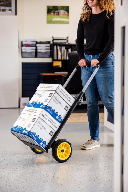 Gorilla 800 lb Capacity Aluminum Hand Truck, Wide Load Toe Plate, Premium Flat-Free Wheels, Wide Grip Handle, Heavy-Duty Silver Hand Truck