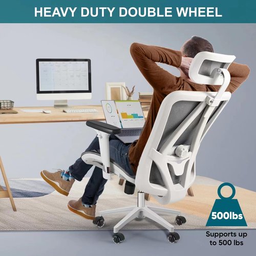 TICONN Office Chair Caster Wheels Set of 5 with Brake+ 2" Dual Wheels Set of 5