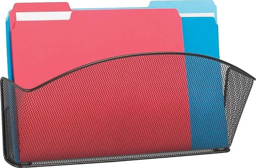 Safco Products 5653BL Onyx Mesh Single Pocket Wall Rack, Legal Size (Qty. 1), Black