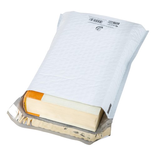 Duck Brand #2 Gusseted Self Seal Poly Bubble Mailer Lined with Bubble Cushioning for Shipping and Mailing, White, 8.5 In x 11 In, 100 Pack (287992)