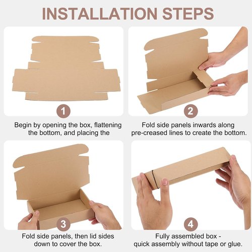 PATIKIL Small Shipping Boxes - 20 Pcs 10x7x2 Inch Corrugated Cardboard Gift Boxes for Packing & Mailing