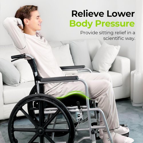 AUVON Ergonomic Anti-Slip Wheelchair Cushion - Front High Rear Low Design for Pain Relief & Comfort
