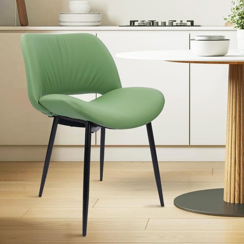 CLATINA Armless Office Reception Guest Chair Set of 8, Big and Tall 500LBS Leather Desk Chair No Wheels with Backrest Padded Seat for Home Lobby Church Conference School Meeting Waiting Room, Green
