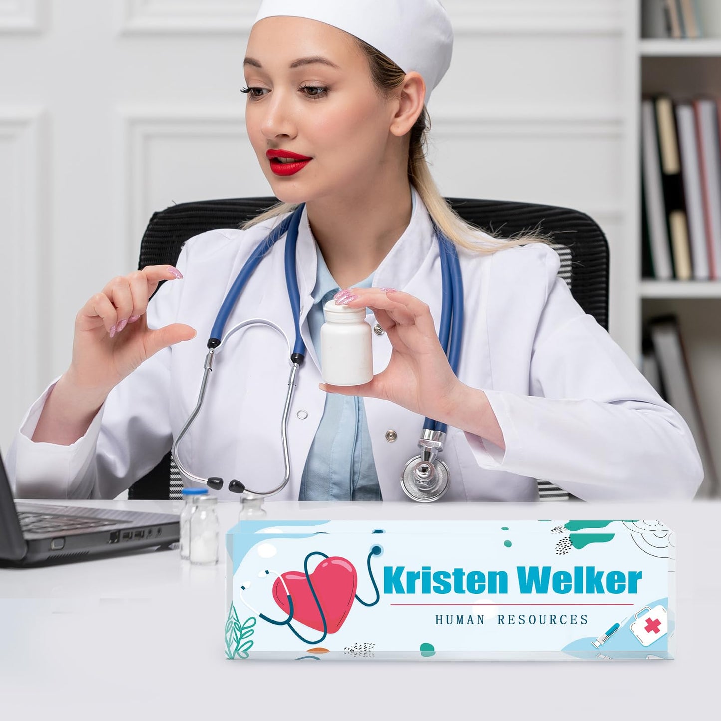 Gowellly Office Desk Name Plate Personalized - Custom Nurses Week Gifts Bulk 2025 - Nurse Appreciation Gifts - Nurse Practitioner Gifts for Women (Nurse Gifts)