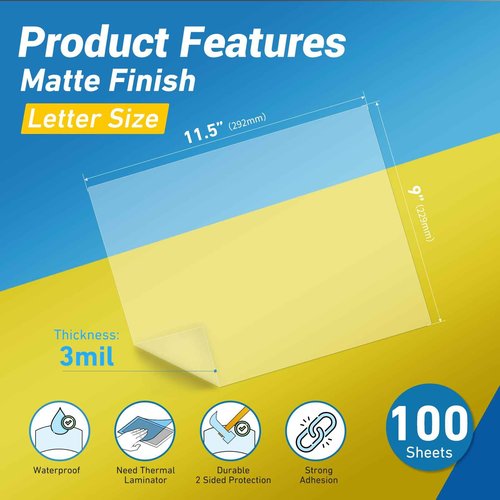 Uinkit 9 Sheets Printable Magnetic sheets Non Adhesive 13.5mil 8.5 x 11 inches and Matte Thermal Laminating Pouches 9 x 11.5 Inches 3 Mil