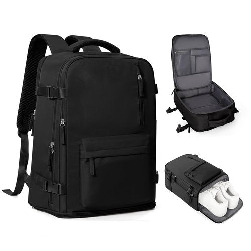 coowoz Travel Backpack For Women Men Airline Approved,Black Carry On Backpack,Large Hiking Laptop College Backpacks Waterproof Outdoor Sports Rucksack Casual Daypack Fit 15.6 Inch Backpacks