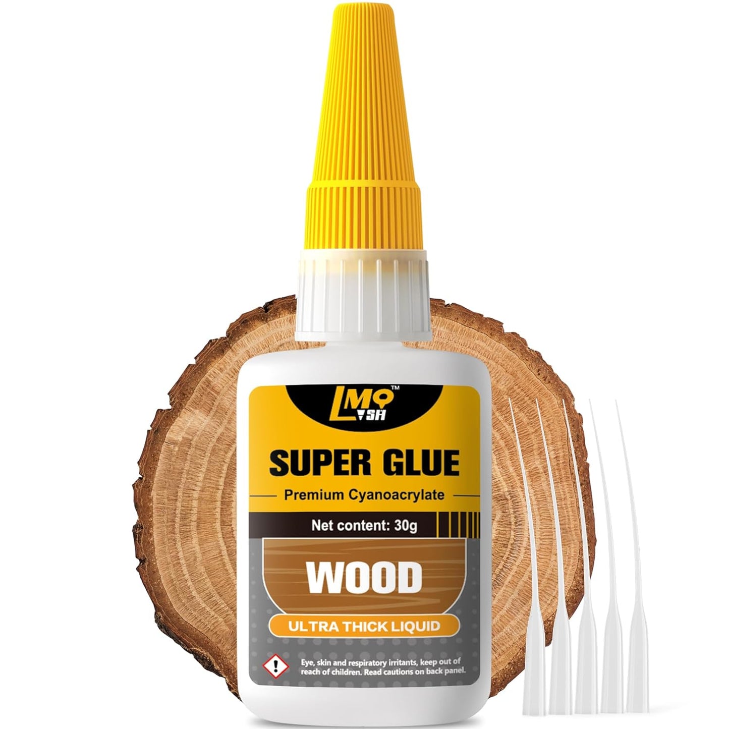 Wood Super Glue - Clear Instant Cyanoacrylate Adhesive for Wood Crafts & Repairs | All-Purpose CA Glue