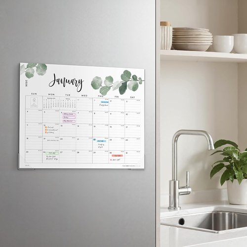 Cabbrix Magnetic Refrigerator Calendar 2026 - Aesthetic Greenery Design | 15 x 12 Inch, Easy Organizing