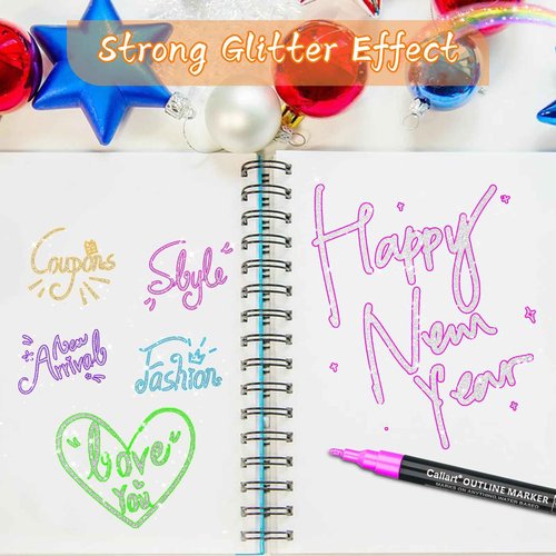 Caliart 121 Colors Alcohol Based Markers, 24 Double-Line Drawing Pens, Permanent Markers Mother's Day Gift for Mom, Kids, Adults, Artist, Cards, Drawing