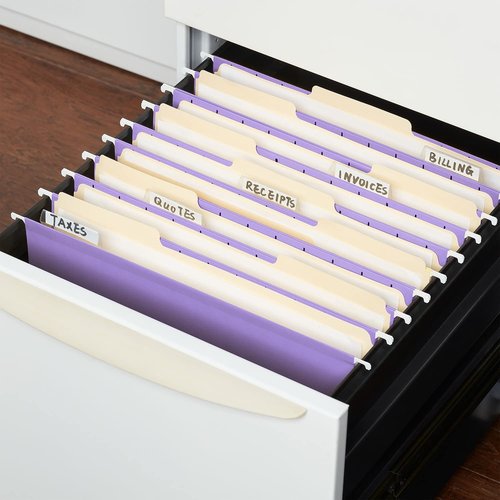 Staples 419200 Hanging File Folders 5 Tab Letter Size Purple 25/Box (419200)
