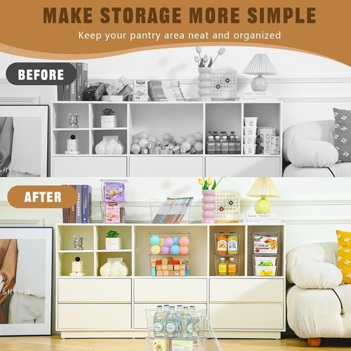 Clear Storage Bins by [Brand Name] - 6 Pack 7 Quart Stackable Containers with Lids | Ideal for Office & Home Organization