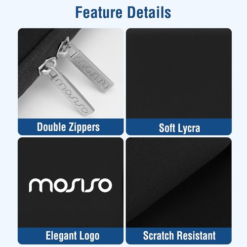 MOSISO Laptop Sleeve | 13-13.3 Inch Neoprene Case for MacBook Air/Pro & More - Black
