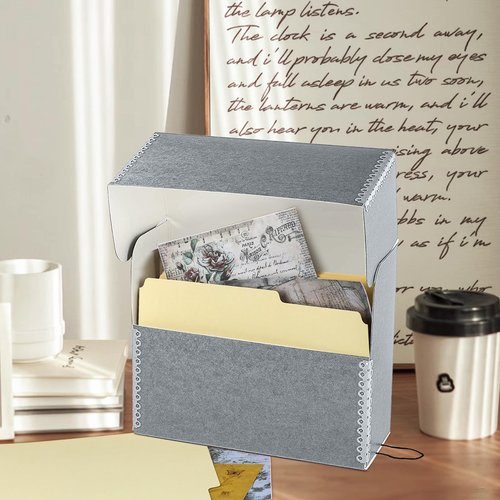 Lineco Archival Document Storage Box with Metal Edge, Acid-Free Gray Boxboard, Organize and Store Files, Prints, Photos, Legal-Sized Case 15.5" x 10.5" x 5" Wide