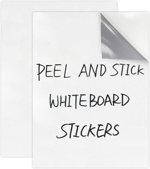 Dry Erase Board Sticker | Removable Whiteboard Sheets - 8.27''x11.69'' for Home & Office (White - 2 Pcs)