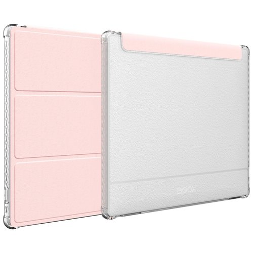 TUDIA SKN FLIP Designed for Onyx Boox Go 7 / Go Color 7 Case (Gen 1 & 2, 2024/2025) – [Enhanced Auto Wake/Sleep Function] Slim Shockproof Trifold 7" Cover with Transparent TPU Back (Pink)