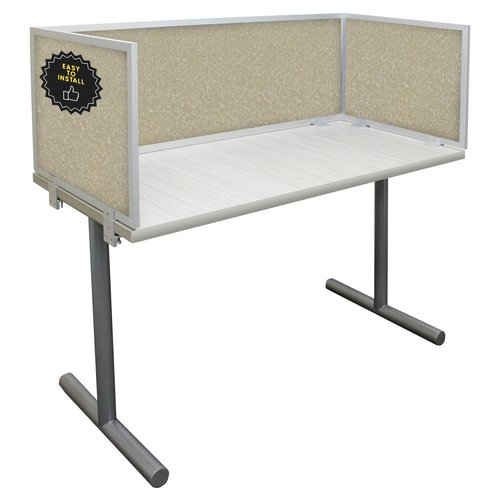 Obex Acoustic Mounted Screen Privacy Panel Table Top Separator, Sound Blocking Desk Divider, 18" X 72", Natural