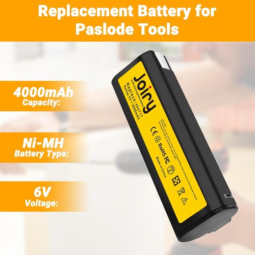 Paslode 2-Pack Replacement Battery | 6V 4000mAh Ni-MH Rechargeable - Compact Design for Safety & Extended Runtime