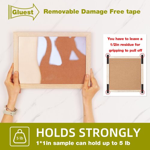 Double Sided Tape Heavy Duty, 1IN x 16.5FT Removeable Mounting Tape, No Damage Wall Tape Damage Free Picture Hanging Strips, Strong Adhesive Strips Foam Tape for Poster Art Craft Home Office Decor