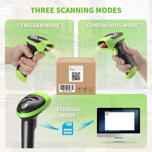 NetumScan Wireless QR Barcode Scanner - 3 in 1 Bluetooth 1D/2D Reader for POS, Tablets & Smartphones