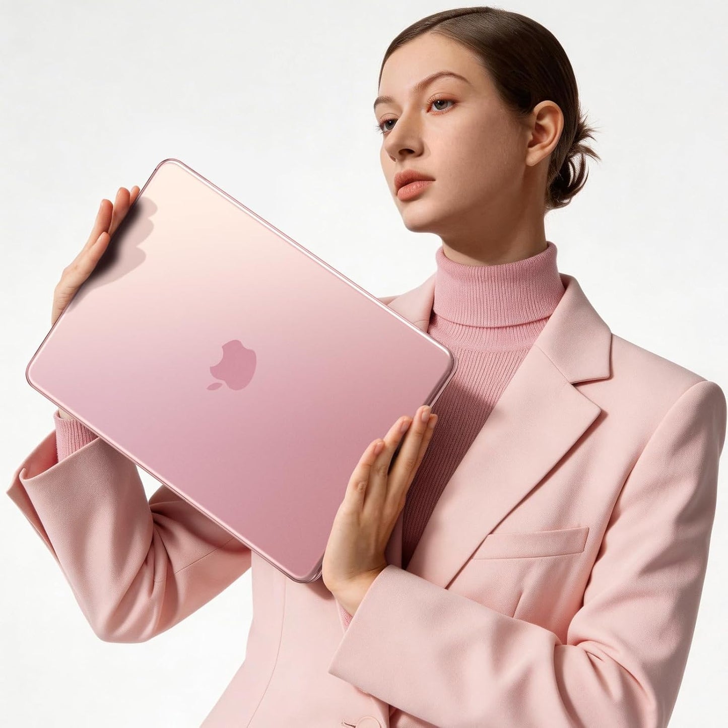 Soonjet Invisible Armor MacBook Neo Case 13 Inch A3404 - Blush Clear Anti-Scratch & Fingerprint Protection | Stylish Pink Laptop Cover