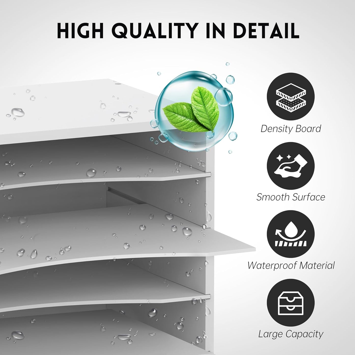 SUPEASY Wood Desk Organizer - 5-Tier Paper File Sorter for Office & Home | Elegant White Design