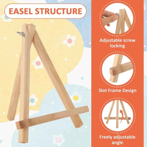 LISHINE 20 Pcs Wood Easel 9 Inch Easel Stand for Painting Canvases, Tripod, Small Kids Student Tabletop Easels for Painting, Canvas Holder Stand for Painting